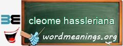WordMeaning blackboard for cleome hassleriana